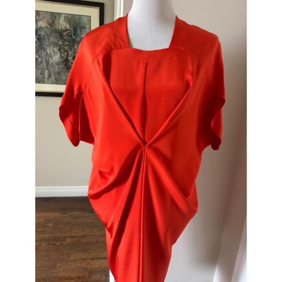 0 + Maria Cornjeo Red Silk Wedge Dress SZ 10 NWT - Picture 2 of 6